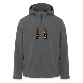 Agent végétal – Grow Calm. Restez affûté. - Veste softshell homme en polyester recyclé Stanley/Stella - noir - Devant - AI Model Male 185 light (185cm)