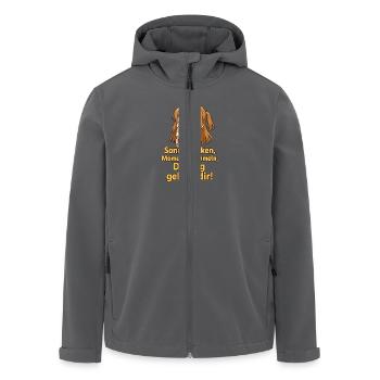 Soak up the sun, collect moments,The day is yours! - Men’s Recycled Softshell Jacket by Stanley/Stella - black - Front - AI Model Male 185 light (185cm)