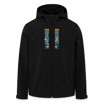 Sturmfrisur powered by Nordsee - Recycelte Männer Softshell-Jacke von Stanley/Stella - Schwarz - Vorne - AI Model Male 185 light (185cm)