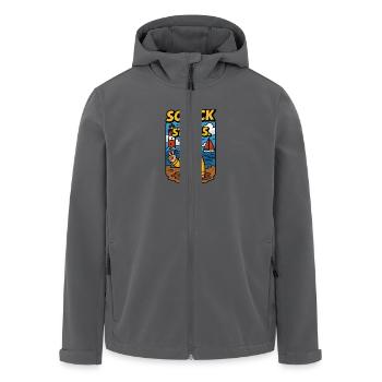 Schlick statt Stress - Recycelte Männer Softshell-Jacke von Stanley/Stella - Schwarz - Vorne - AI Model Male 185 light (185cm)