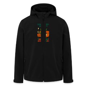 8 - Men’s Recycled Softshell Jacket by Stanley/Stella - black - Front - AI Model Male 185 light (185cm)