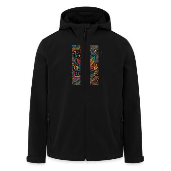 19 - Men’s Recycled Softshell Jacket by Stanley/Stella - black - Front - AI Model Male 185 light (185cm)