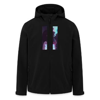 Vapor Dreams – Neon Chill - Men’s Recycled Softshell Jacket by Stanley/Stella - black - Front - AI Model Male 185 light (185cm)