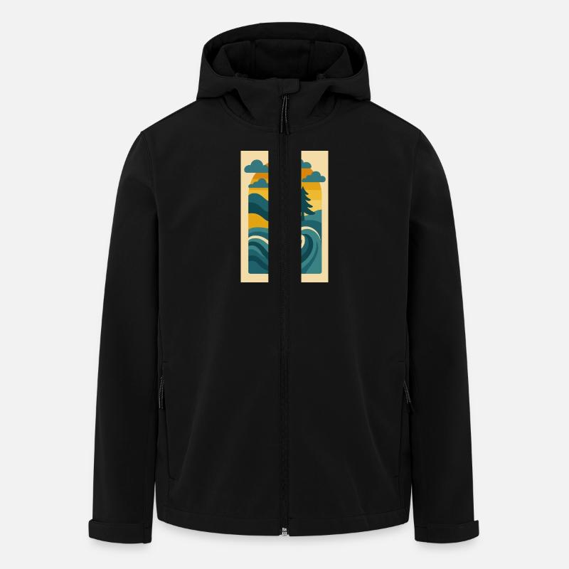 Retro Waves of Freedom - Recycelte Männer Softshell-Jacke von Stanley/Stella - Schwarz