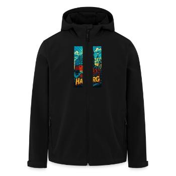 Hamburg Landmark - Men’s Recycled Softshell Jacket by Stanley/Stella - black - Front - AI Model Male 185 light (185cm)