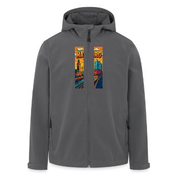 Hamburg stilisiert Hafen Elbe Segler Schiff - Recycelte Männer Softshell-Jacke von Stanley/Stella - Schwarz - Vorne - AI Model Male 185 light (185cm)