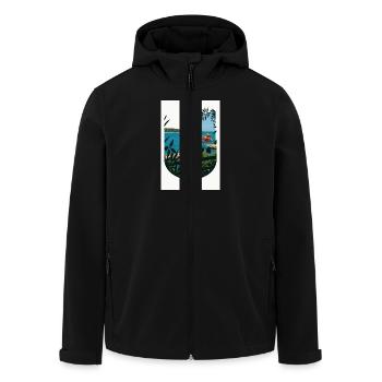 Island view – Croatian relaxation zone - Men’s Recycled Softshell Jacket by Stanley/Stella - black - Front - AI Model Male 185 light (185cm)