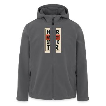 Here Drives Structure 1930s Poster - Men’s Recycled Softshell Jacket by Stanley/Stella - anthracite - Front - AI Model Male 185 light (185cm)
