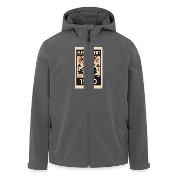 Electrified Electricity Railway 1930 Railway Train Express - Men’s Recycled Softshell Jacket by Stanley/Stella - black - Front - AI Model Male 185 light (185cm)