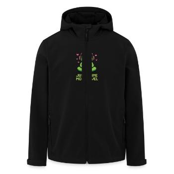 Pixel Frog - Recycelte Männer Softshell-Jacke von Stanley/Stella - Schwarz - Vorne - AI Model Male 185 light (185cm)