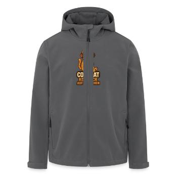 Cool Cat not in the mood for people - Men’s Recycled Softshell Jacket by Stanley/Stella - black - Front - AI Model Male 185 light (185cm)