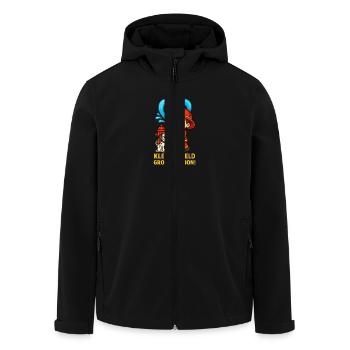 Little Hero Big Mission - Men’s Recycled Softshell Jacket by Stanley/Stella - black - Front - AI Model Male 185 light (185cm)