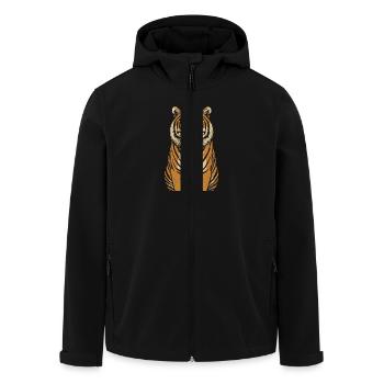 Wild Tiger Gaze - Men’s Recycled Softshell Jacket by Stanley/Stella - black - Front - AI Model Male 185 light (185cm)