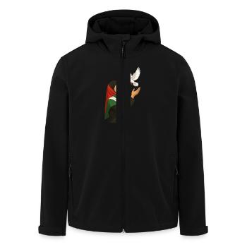 Palästina Friedenstaube - Recycelte Männer Softshell-Jacke von Stanley/Stella - Schwarz - Vorne - AI Model Male 185 light (185cm)