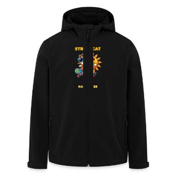 STREET CAT - Men’s Recycled Softshell Jacket by Stanley/Stella - black - Front - AI Model Male 185 light (185cm)