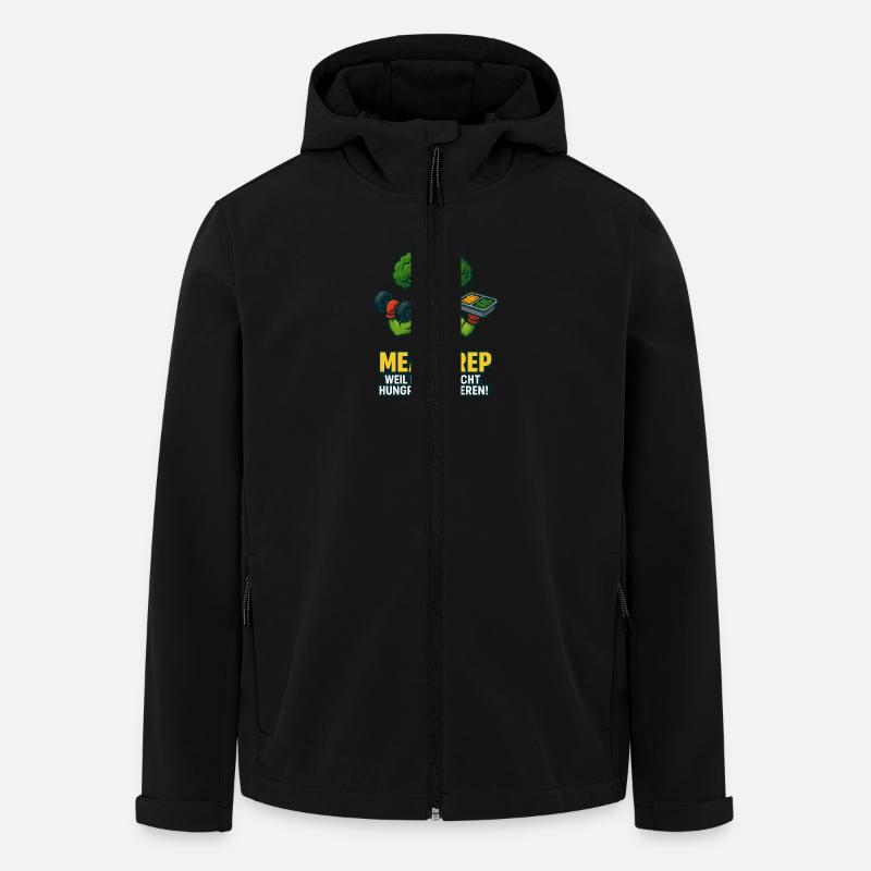 Préparation de repas Brocoli - Veste softshell homme en polyester recyclé Stanley/Stella - noir