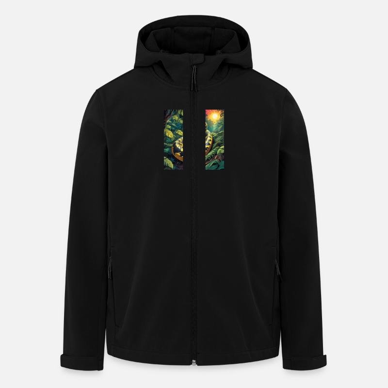 Serpent python - Veste softshell homme en polyester recyclé Stanley/Stella - noir