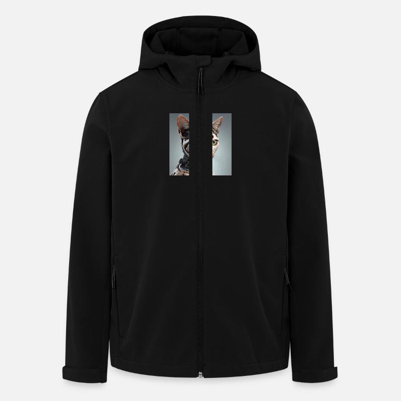 Robot Cat - Men’s Recycled Softshell Jacket by Stanley/Stella - black