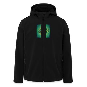 Unique fish - Men’s Recycled Softshell Jacket by Stanley/Stella - black - Front - AI Model Male 185 light (185cm)