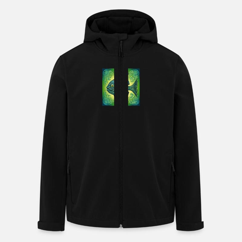 Fischer fisch Fisch - Recycelte Männer Softshell-Jacke von Stanley/Stella - Schwarz