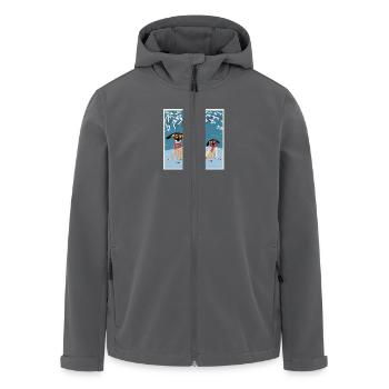 Chien d’hiver - Veste softshell homme en polyester recyclé Stanley/Stella - noir - Devant - AI Model Male 185 light (185cm)
