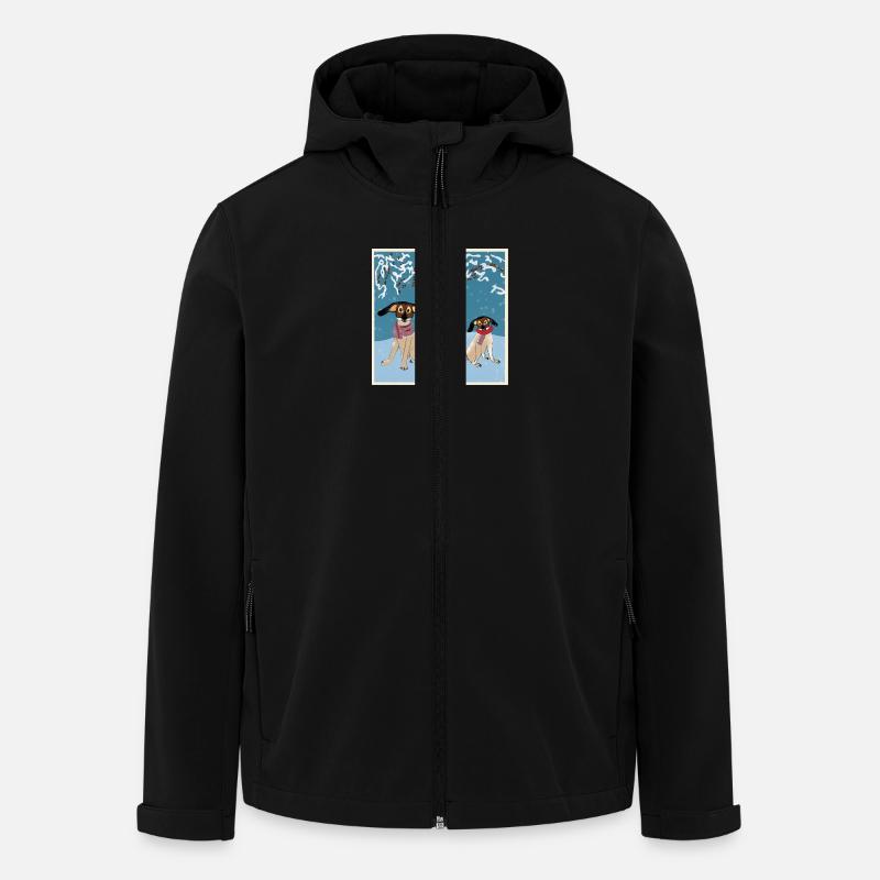 Hund Winter - Recycelte Männer Softshell-Jacke von Stanley/Stella - Schwarz