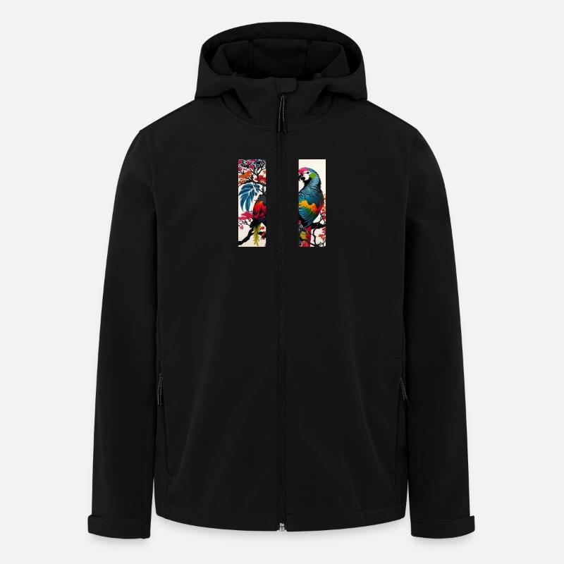 Perroquets - Veste softshell homme en polyester recyclé Stanley/Stella - noir