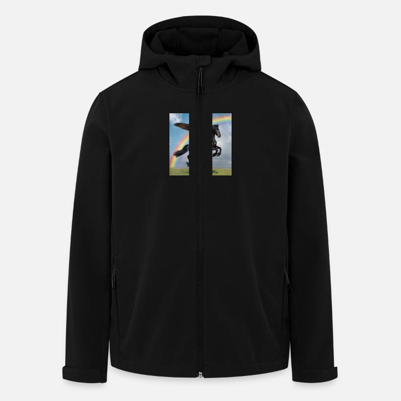 Rainbow Pegasus - Recycelte Männer Softshell-Jacke von Stanley/Stella - Schwarz