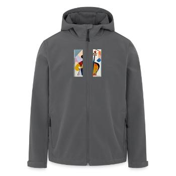 Artiste à l’œuvre - Veste softshell homme en polyester recyclé Stanley/Stella - noir - Devant - AI Model Male 185 light (185cm)