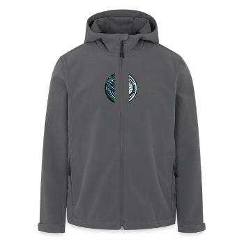 Ein Logo für Fahrradfahrer - Recycelte Männer Softshell-Jacke von Stanley/Stella - Schwarz - Vorne - AI Model Male 185 light (185cm)