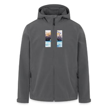 Je suis heureux - Veste softshell homme en polyester recyclé Stanley/Stella - noir - Devant - AI Model Male 185 light (185cm)