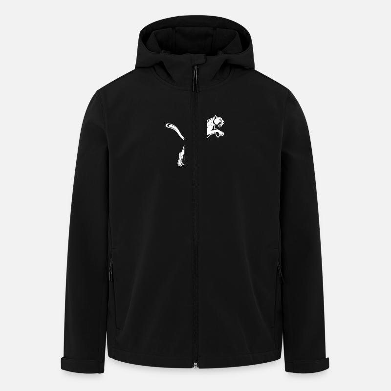 Léopard bondissant - Veste softshell homme en polyester recyclé Stanley/Stella - noir