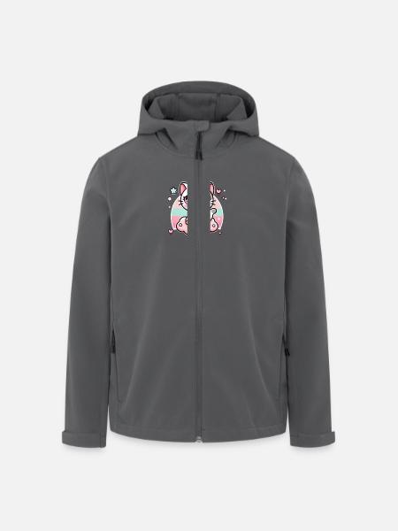 Kawaii-style cat - Men’s Recycled Softshell Jacket by Stanley/Stella - black