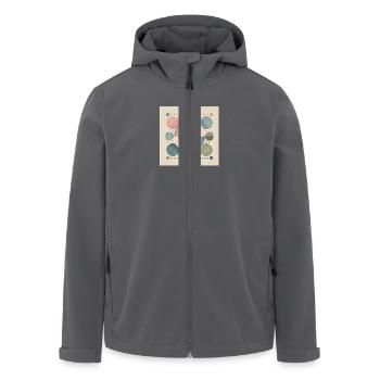 Pastel dreams in symmetry - Men’s Recycled Softshell Jacket by Stanley/Stella - black - Front - AI Model Male 185 light (185cm)