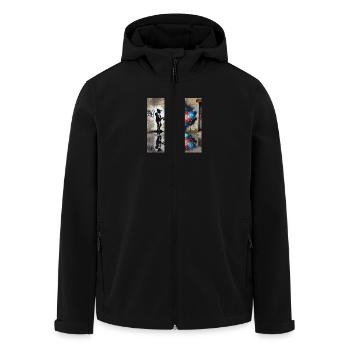 Kein Banksy - Fischen nach Sternen - Recycelte Männer Softshell-Jacke von Stanley/Stella - Schwarz - Vorne - AI Model Male 185 light (185cm)