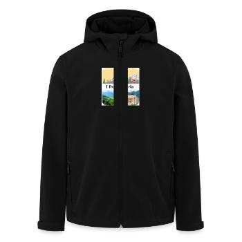 WUNDERSCHÖN ÖSTERREICH - Recycelte Männer Softshell-Jacke von Stanley/Stella - Schwarz - Vorne - AI Model Male 185 light (185cm)