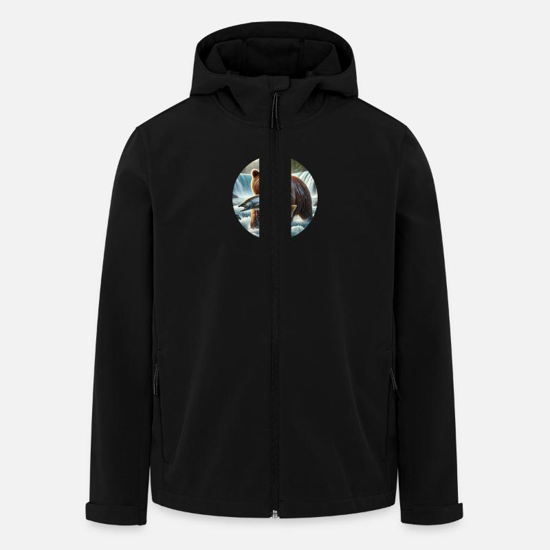 Grizzly Bär - Recycelte Männer Softshell-Jacke von Stanley/Stella - Schwarz