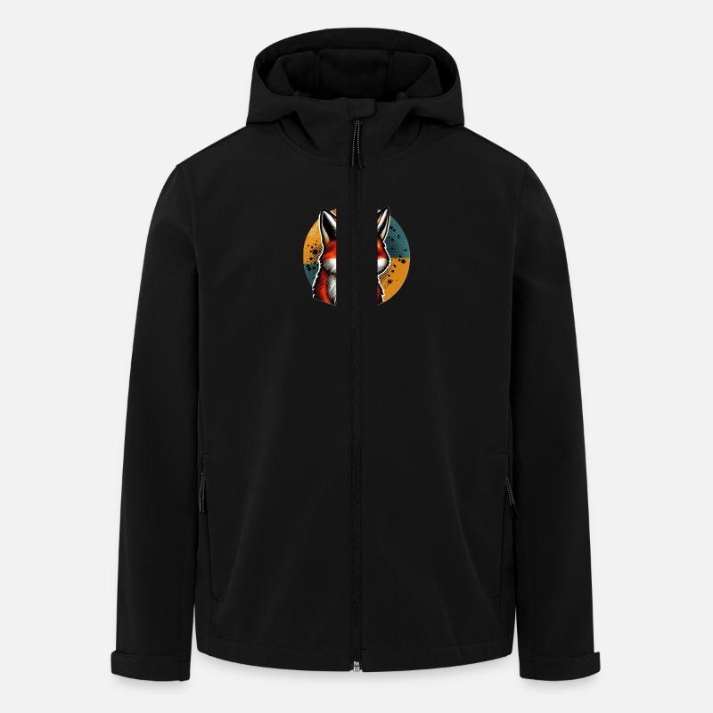 Illustration of a fox - Men’s Recycled Softshell Jacket by Stanley/Stella - black