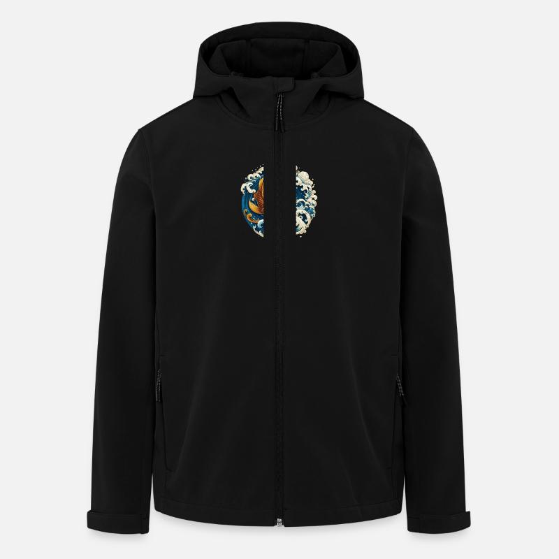 Koifish à la chinoise - Veste softshell homme en polyester recyclé Stanley/Stella - noir