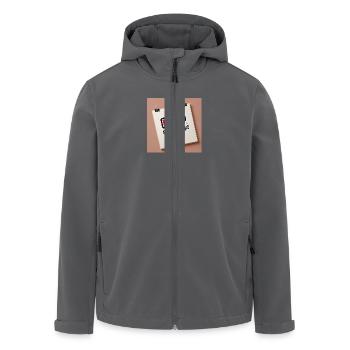 Send Help! – Akku fast leer | Lustiges Notfall-Des - Recycelte Männer Softshell-Jacke von Stanley/Stella - Schwarz - Vorne - AI Model Male 185 light (185cm)