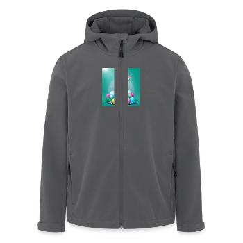 Osterzauber: Hase & Ei - Recycelte Männer Softshell-Jacke von Stanley/Stella - Schwarz - Vorne - AI Model Male 185 light (185cm)