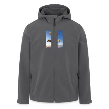 Faultier Wanderer Fallschirmspringer - Recycelte Männer Softshell-Jacke von Stanley/Stella - Schwarz - Vorne - AI Model Male 185 light (185cm)