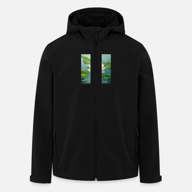 Lotusblüte - Recycelte Männer Softshell-Jacke von Stanley/Stella - Schwarz