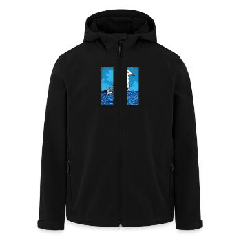 Moin, vous les pirates de la plage - Veste softshell homme en polyester recyclé Stanley/Stella - noir - Devant - AI Model Male 185 light (185cm)