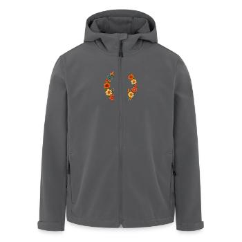 Blumiges Peace Symbol - Recycelte Männer Softshell-Jacke von Stanley/Stella - Schwarz - Vorne - AI Model Male 185 light (185cm)