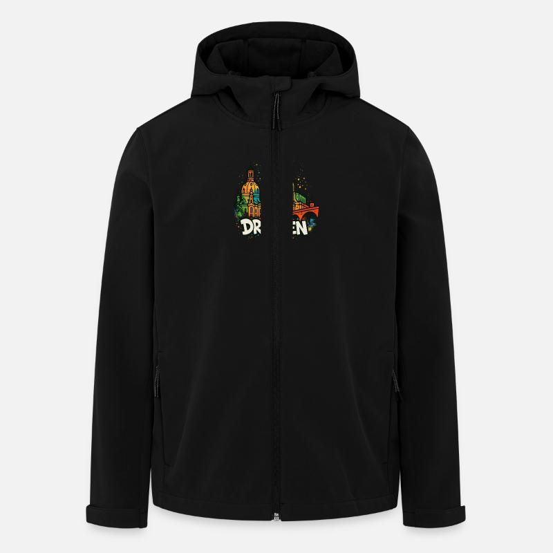 Dresden Skyline Graffiti - Recycelte Männer Softshell-Jacke von Stanley/Stella - Schwarz