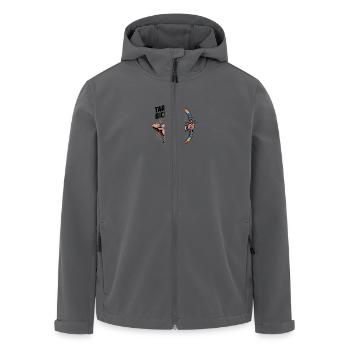 Target Biceps Training - Men’s Recycled Softshell Jacket by Stanley/Stella - black - Front - AI Model Male 185 light (185cm)