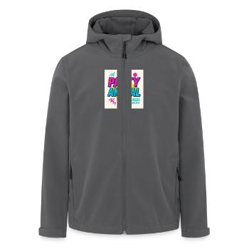 Party Anima.l– Neon Beat Edition - Recycelte Männer Softshell-Jacke von Stanley/Stella - Schwarz - Vorne - AI Model Male 185 light (185cm)