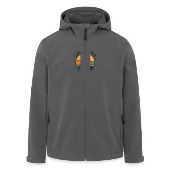 Stylized Horizon & Van - Men’s Recycled Softshell Jacket by Stanley/Stella - black - Front - AI Model Male 185 light (185cm)