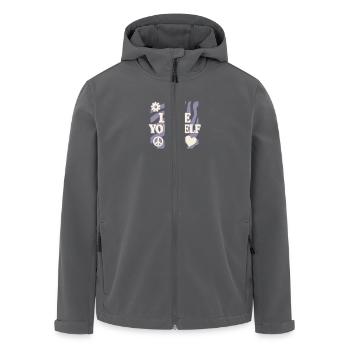 Aimez-vous – Design rétro avec des panneaux - Veste softshell homme en polyester recyclé Stanley/Stella - noir - Devant - AI Model Male 185 light (185cm)
